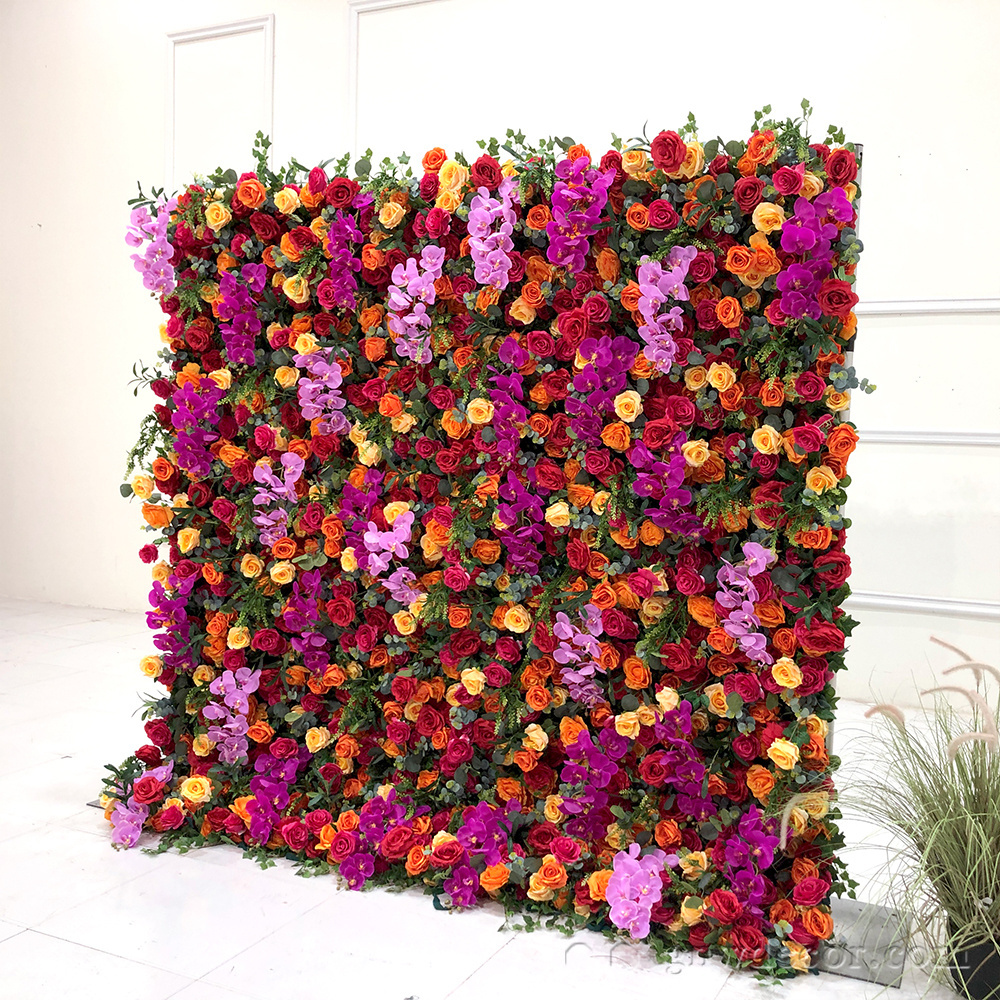 GNW Elegant Artificial FLower Wall Backdrop Wedding Party Restaurant Coffee shop Floral Wall Panel Decoration