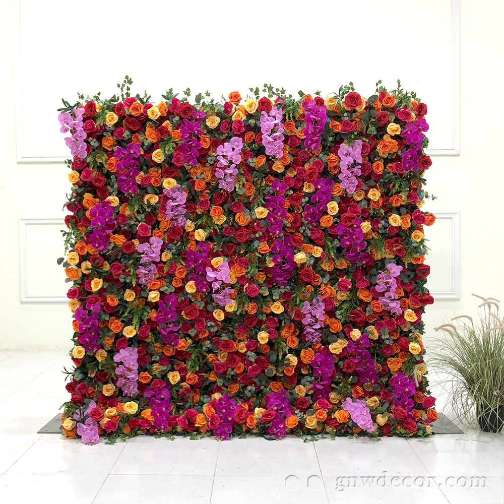 GNW Elegant Artificial FLower Wall Backdrop Wedding Party Restaurant Coffee shop Floral Wall Panel Decoration