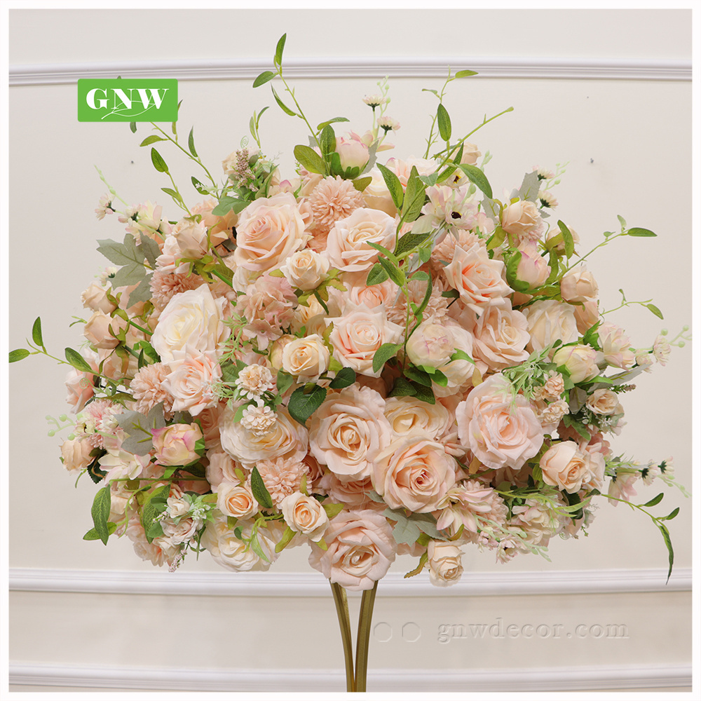 GNW Artificial silk rose ball kissing ball flower centerpieces for wedding