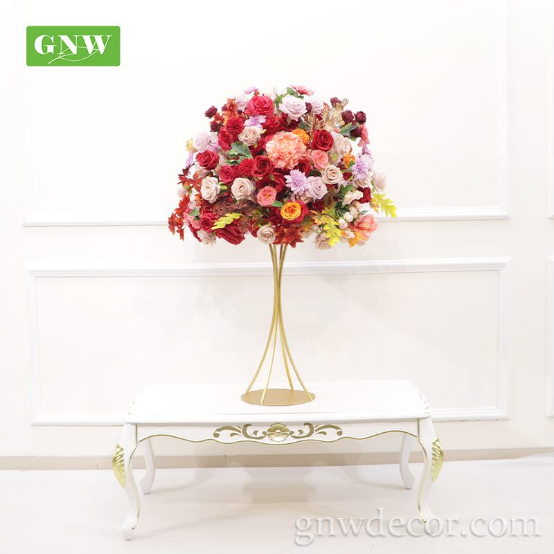 GNW Artificial silk rose ball kissing ball flower centerpieces for wedding