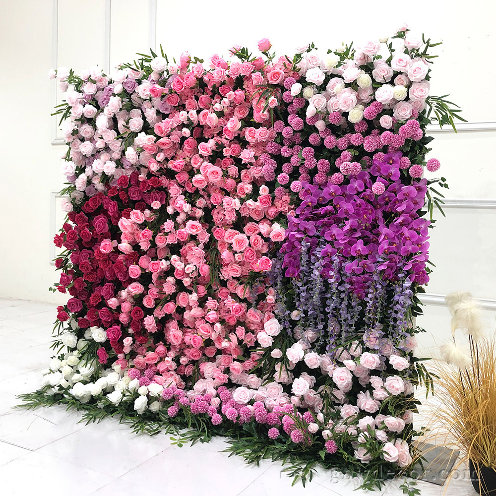 GNW hot sale Flower wall background decoration Flower Wall Panel Artificial Panels Decals background image decoration