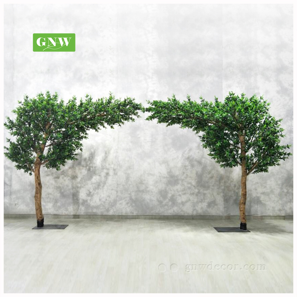 GNW Green Leaf Ficus Plastic Maple Willow Plants White Branches Artificial Reception Wedding Tree