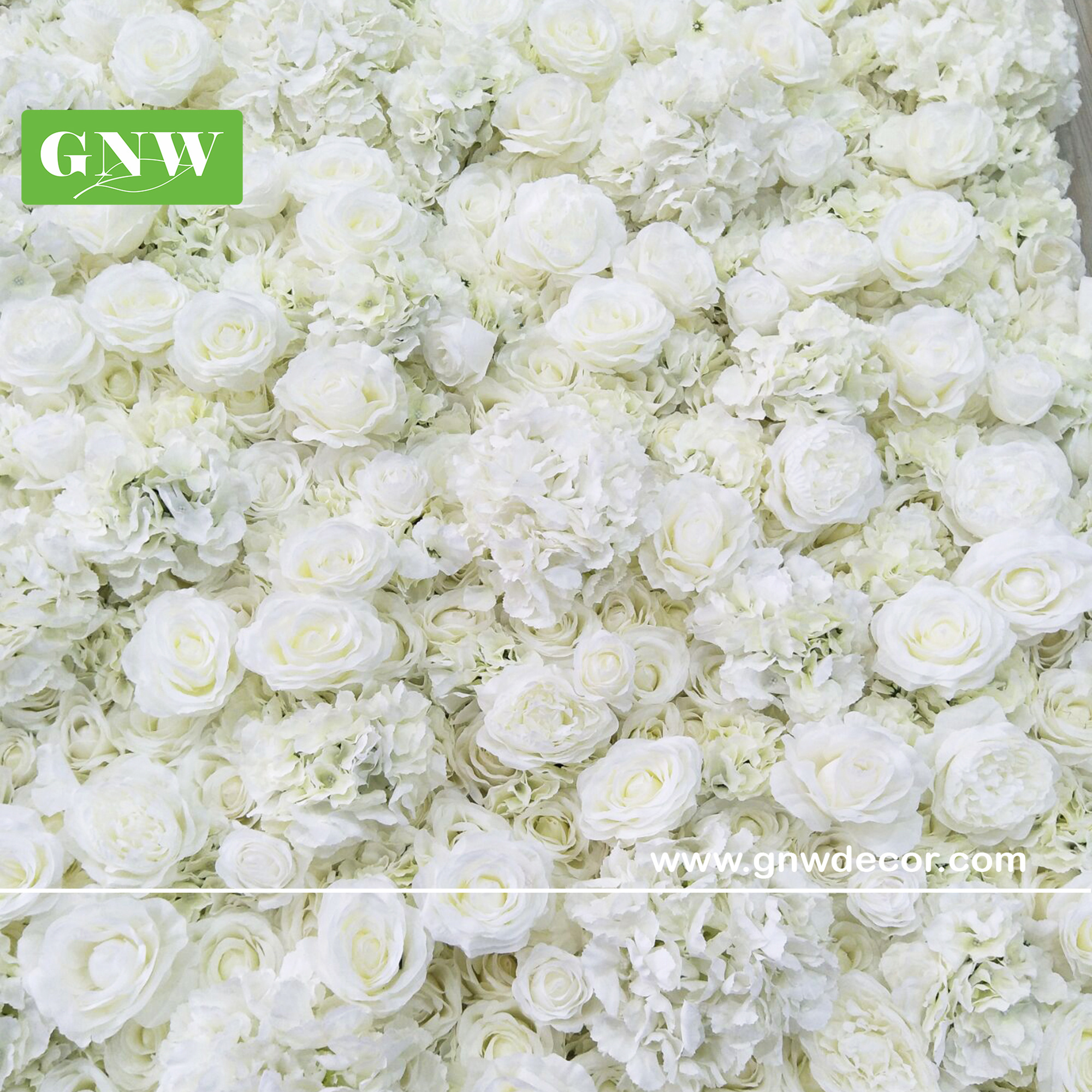 GNW Artificial wedding White flower wedding floral decoration wall artificial flower arrangements