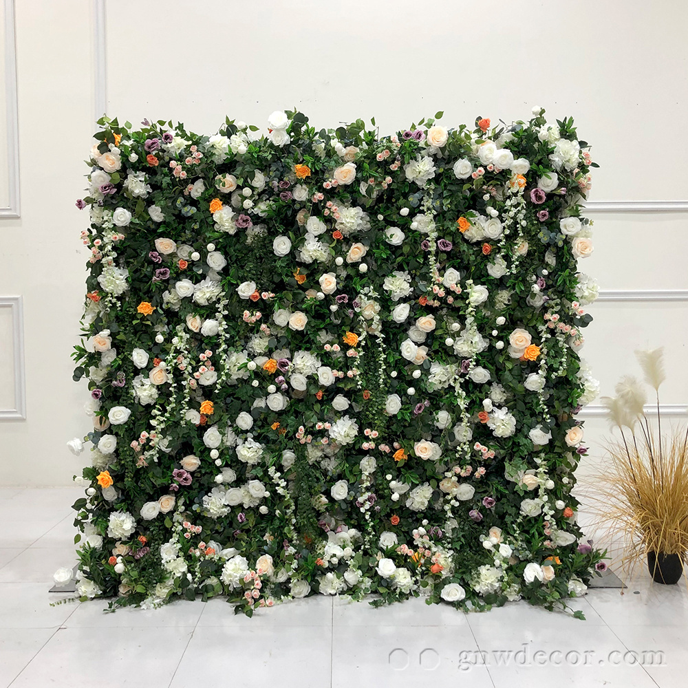 Customized Environmental protection flower wall  Feel Real Talk yellow Flower  wall Decals artificial flower wall panels