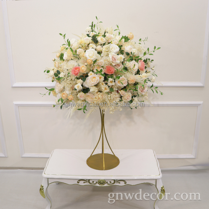 GNW Artificial silk rose ball kissing ball flower centerpieces for wedding