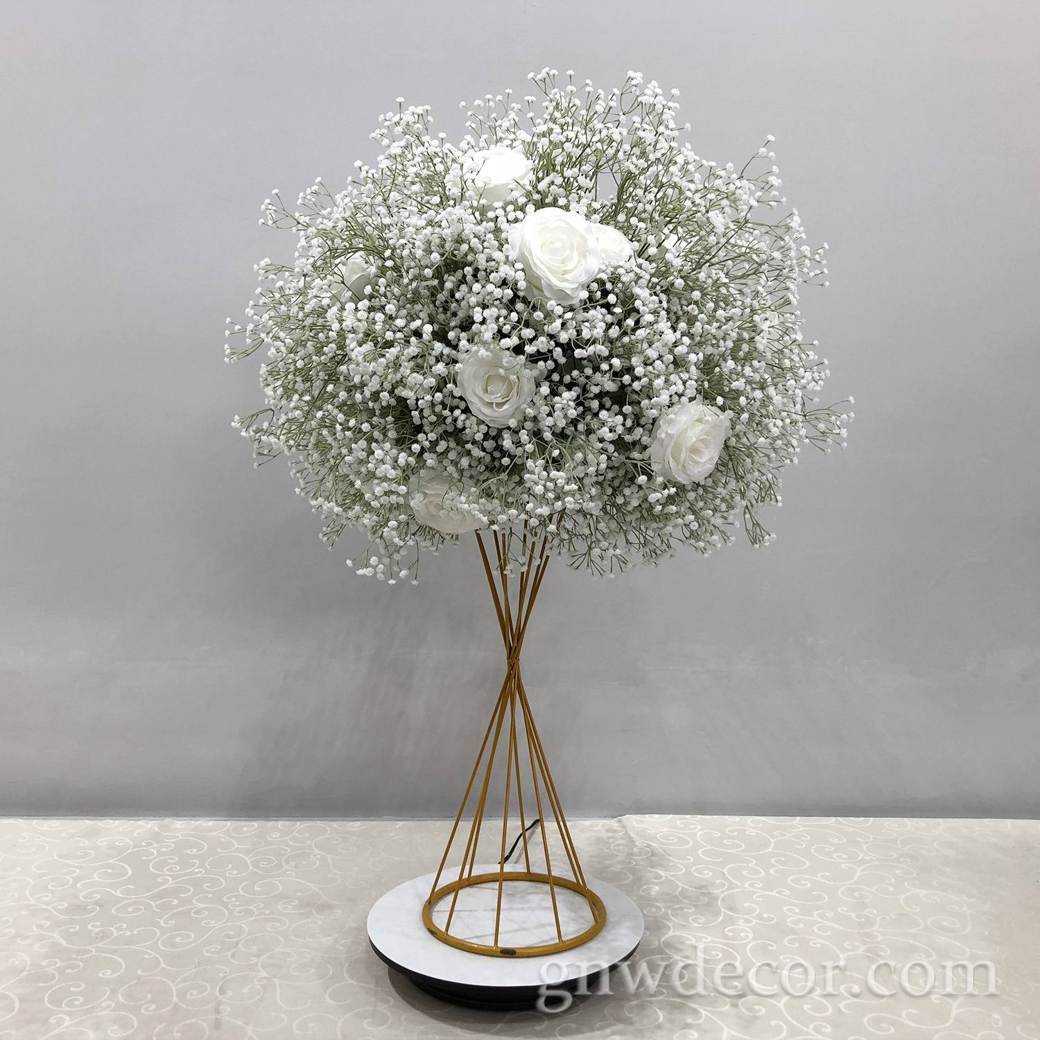 Reception Desk Silk Hydrangea Artificial Forget Me Not Party Romantic Table Wedding Decorative Babysbreath Flower Centerpiece