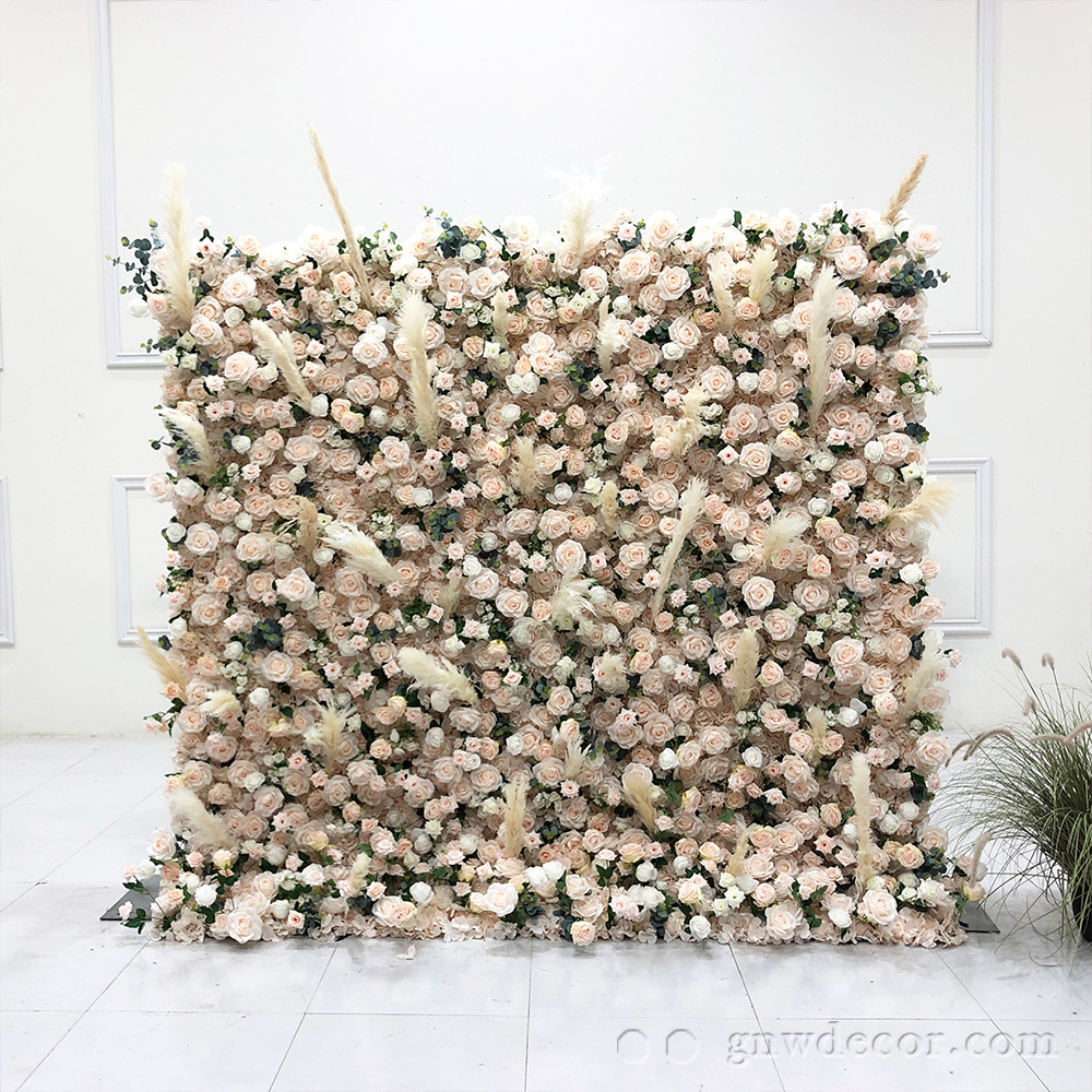 GNW Background Flower Wall Artificial flower Roll Up Wall Wedding Decor event artificial flower backdrop panels