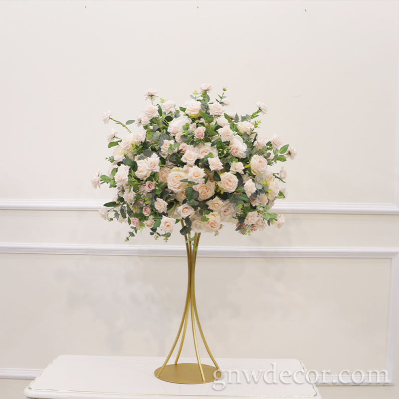 GNW Artificial silk rose ball kissing ball flower centerpieces for wedding