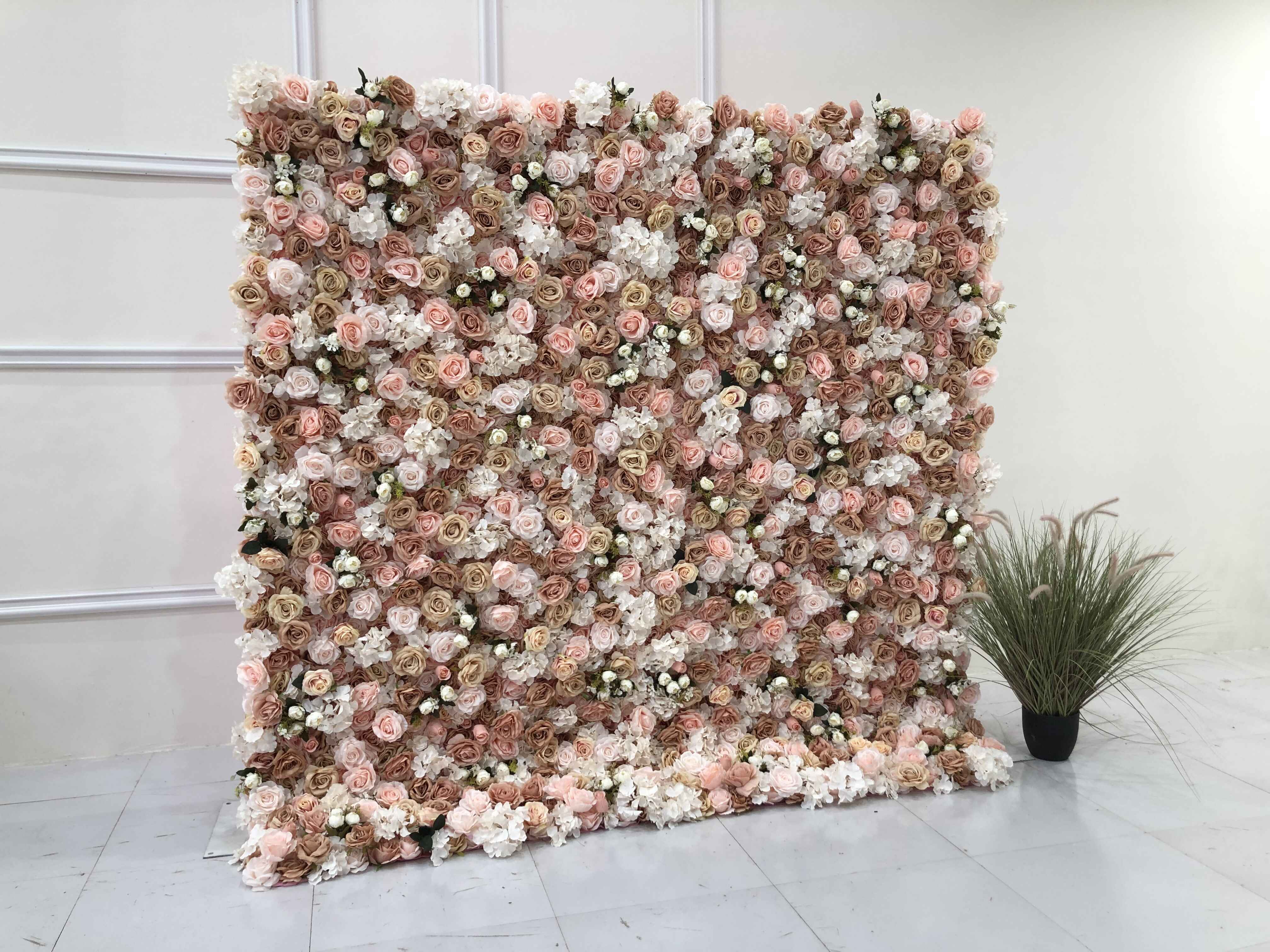 GNW  2022 Greenry Flower Plastic Turf Backdrop  Firm Flower Wall for Wedding  Events