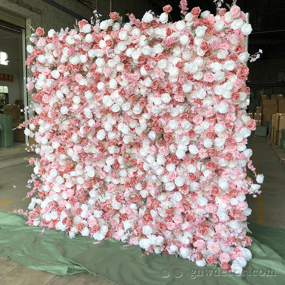 8ft by 8ft artificial flower roses panel backdrop photo booth backdrop for wedding and party ceremony decoration