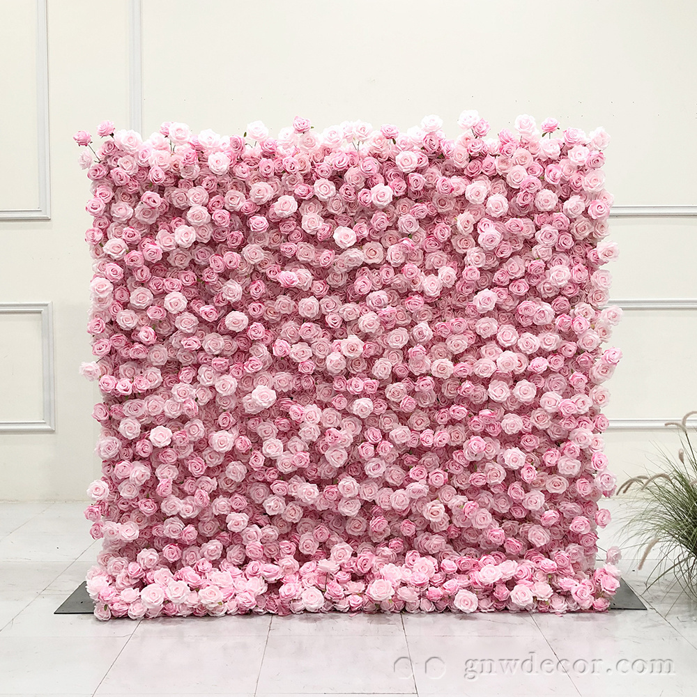 GNW 2023 new pink rose flower backdrop wedding party background flower decoration