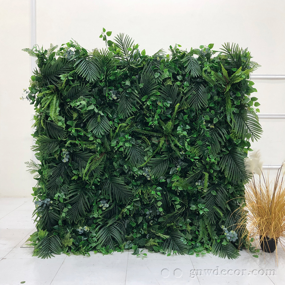 GNW factory Outlet artificial green wall flowers wedding backdrop decoration flower wall tropical wall for event party