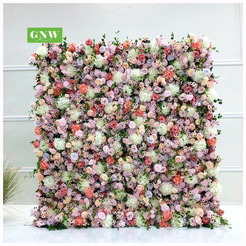 GNW Supplies Decorative Home Floral Decoration Rose Peony Bouquet Silk Artificial Flower Wall Wedding Backdrop