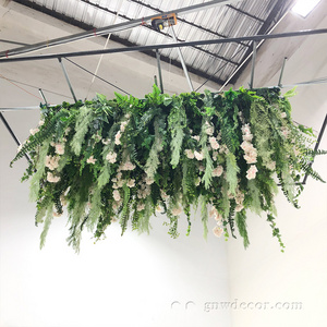 GNW High Quality Artificial Green Plants Hanging Ceiling Party Stage Flower Decoration