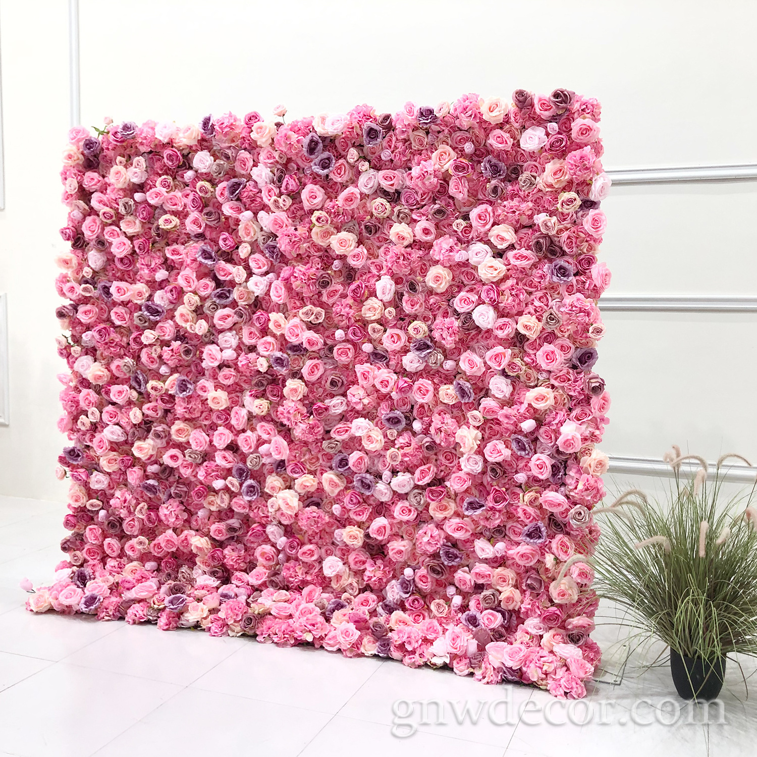 Customized Decorative Factory Handmade Artificial  Rose Flower Wedding Background Wall Flowerwall Decals