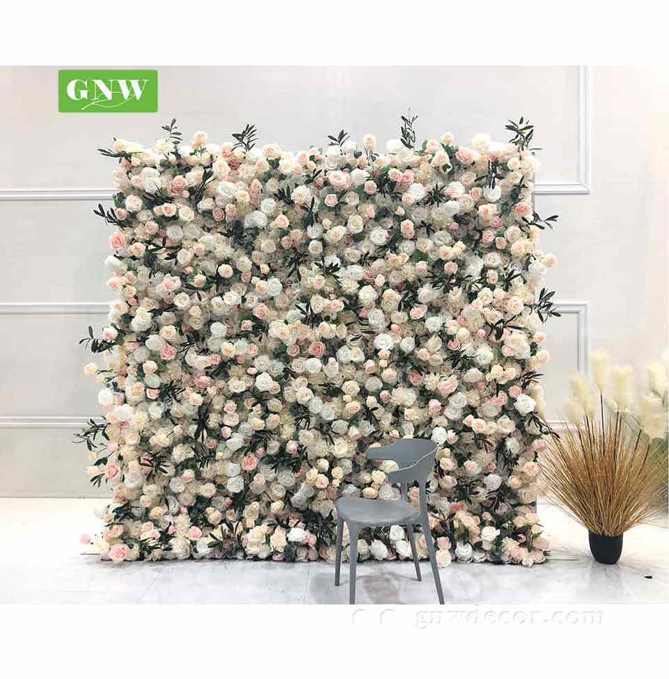 GNW  2022 Greenry Flower Plastic Turf Backdrop  Firm Flower Wall for Wedding  Events