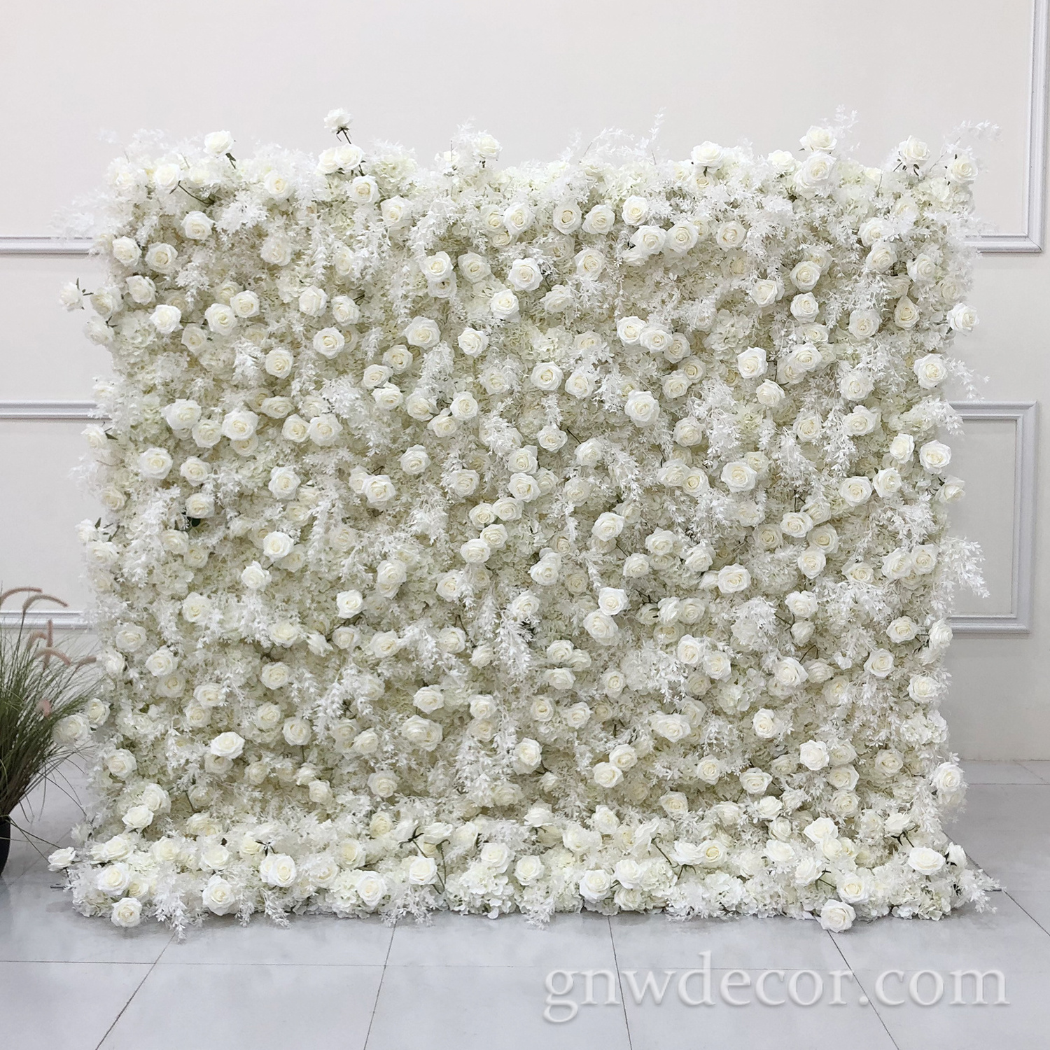 Factory direct sales Customized Pink Faux Flower Wall Backdrop 3d Flower Wall Decor Wedding Roll Up Flower Wall