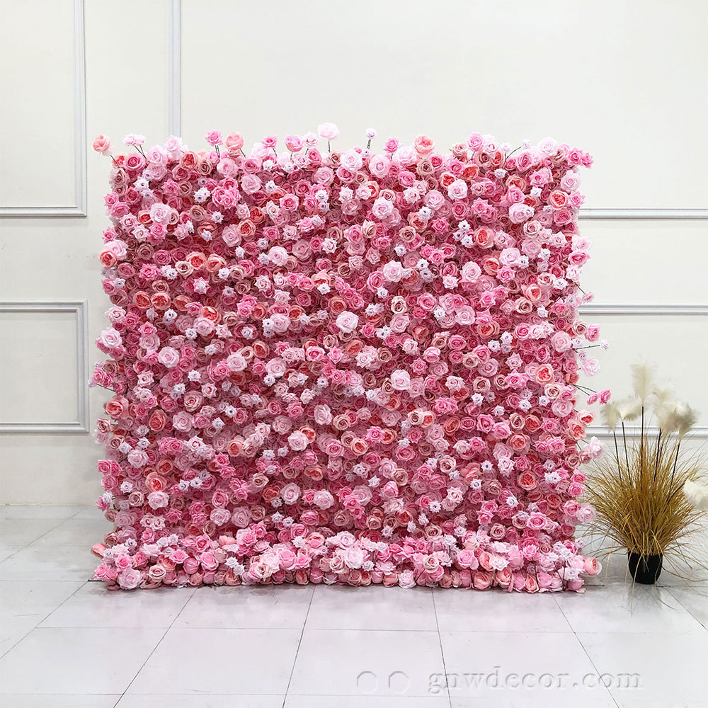 GNW 2023 new pink rose flower backdrop wedding party background flower decoration