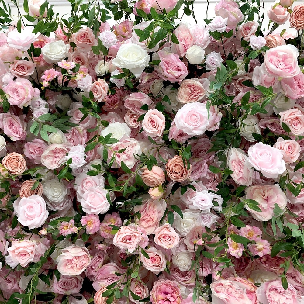 GNW White Pink Wedding Supplies Decoration Artificial Flower Wall Backdrop For Wedding Decor Roll up Flower wall Decoration