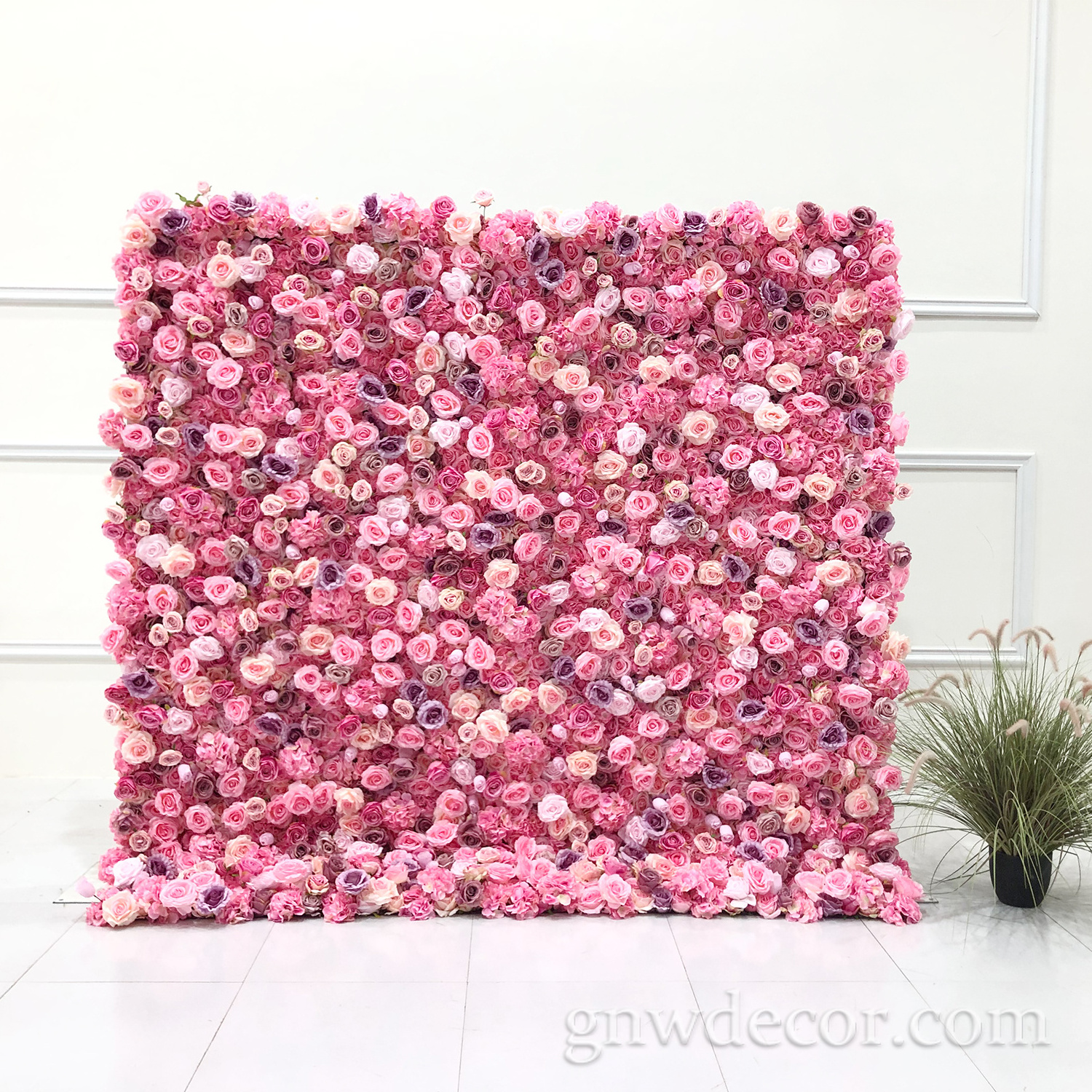 Customized Decorative Factory Handmade Artificial  Rose Flower Wedding Background Wall Flowerwall Decals