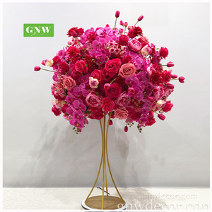 GNW Gold Metal Decoration Wedding Flower Stand for Table Centerpiece