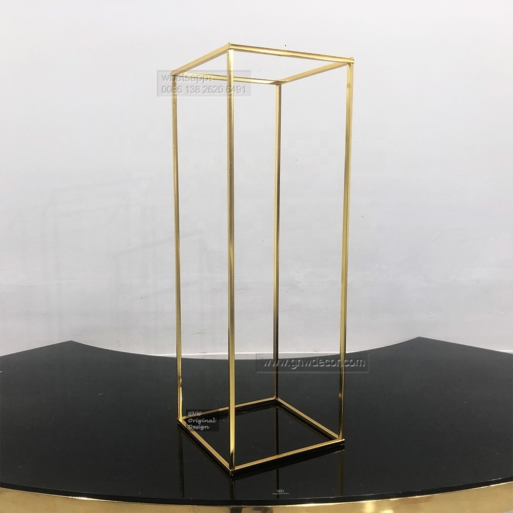 GNW Can customized size Vase flower pot Centerpieces Stand Gold Silver Acrylic Bouquet Centerpieces Stand For Table Floor Stand