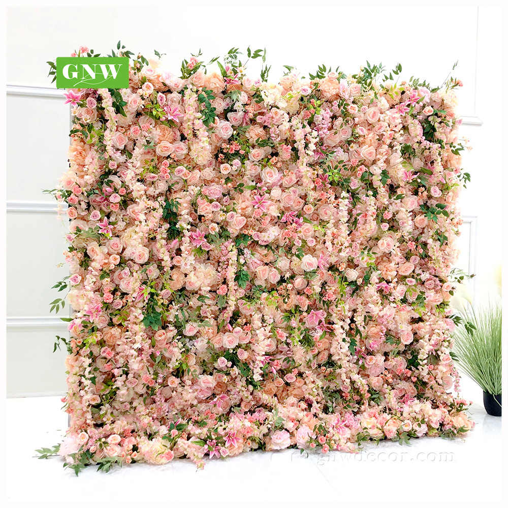 GNW Supplies Decorative Home Floral Decoration Rose Peony Bouquet Silk Artificial Flower Wall Wedding Backdrop