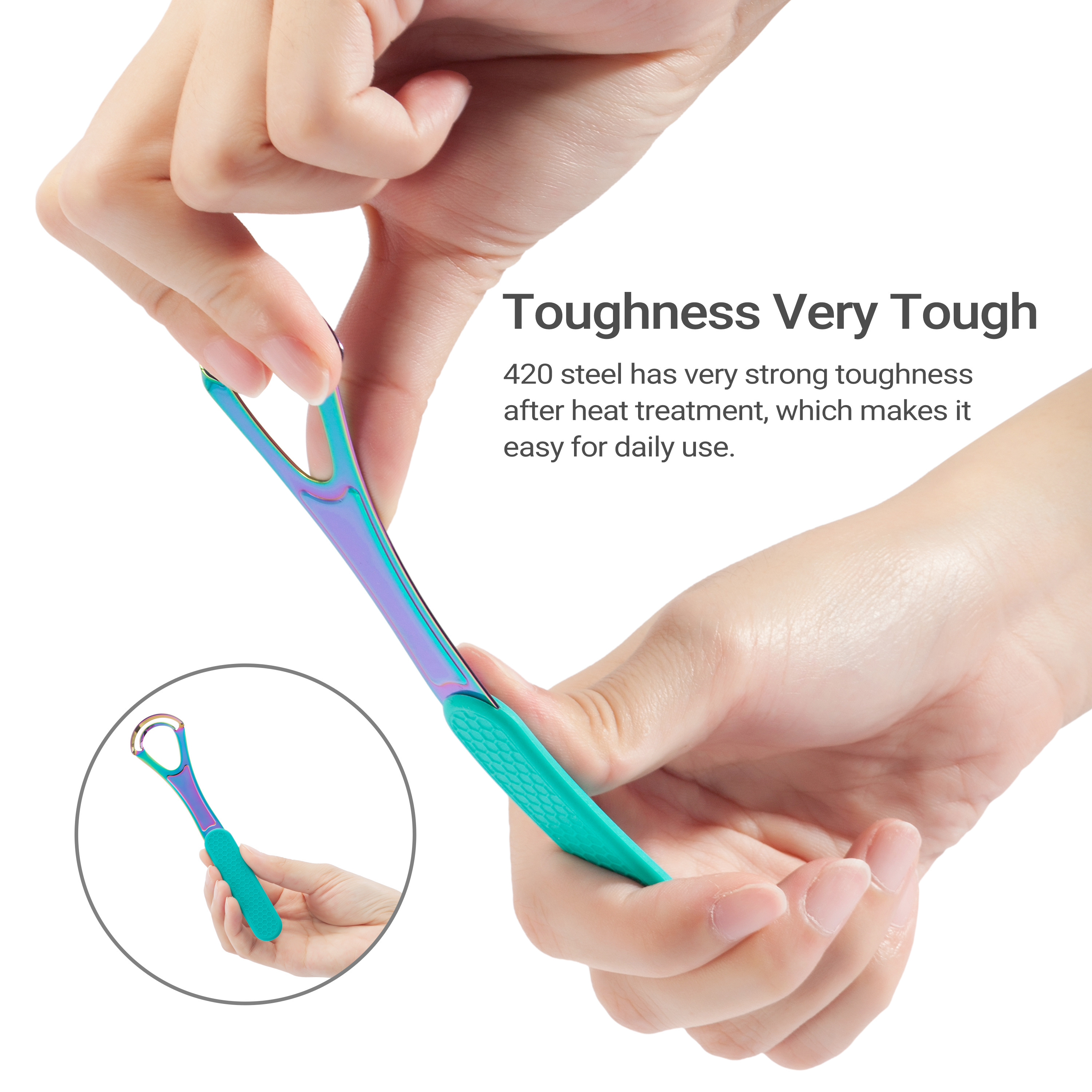 Double Layer Silicone Handle Tongue Brush for Adults and Kids Specialized Tongue Cleaners Tongue Scraper