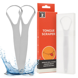 Oral Hygiene Tongue Cleaning Stainless Steel Tongue Cleaner For Fresher Breath Tongue Scraper