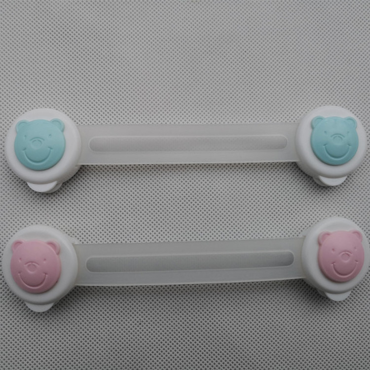 Hot Sell Protection Drawer Door Child Safety strap Lock Cute Bear Baby Security Locks For Cabinets And Drawers