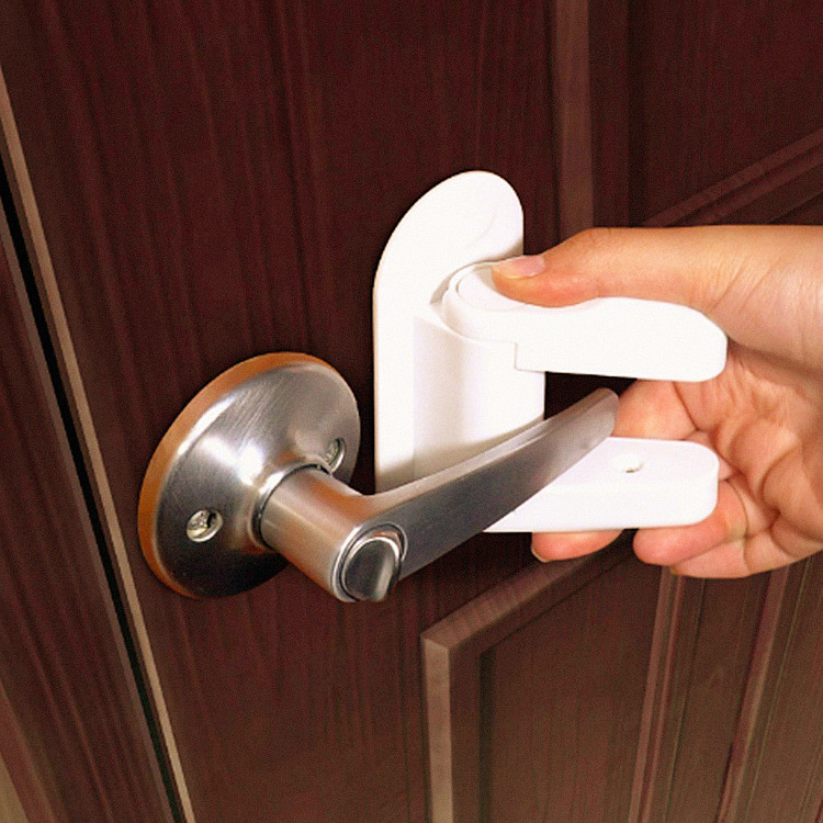 High Quality Adhesive Safety Door Lever Lock For Baby Children Proof Door Handle Kids Protection Locks