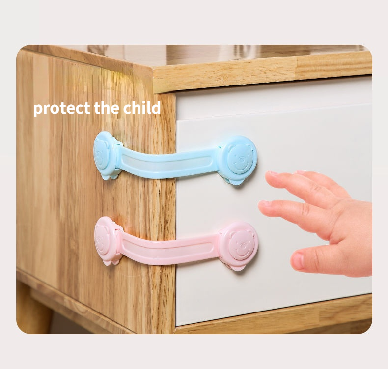 Hot Sell Protection Drawer Door Child Safety strap Lock Cute Bear Baby Security Locks For Cabinets And Drawers