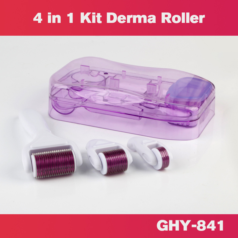 private label titanium microneedle rolling system derma roller 4 in 1 titanium derma roller set