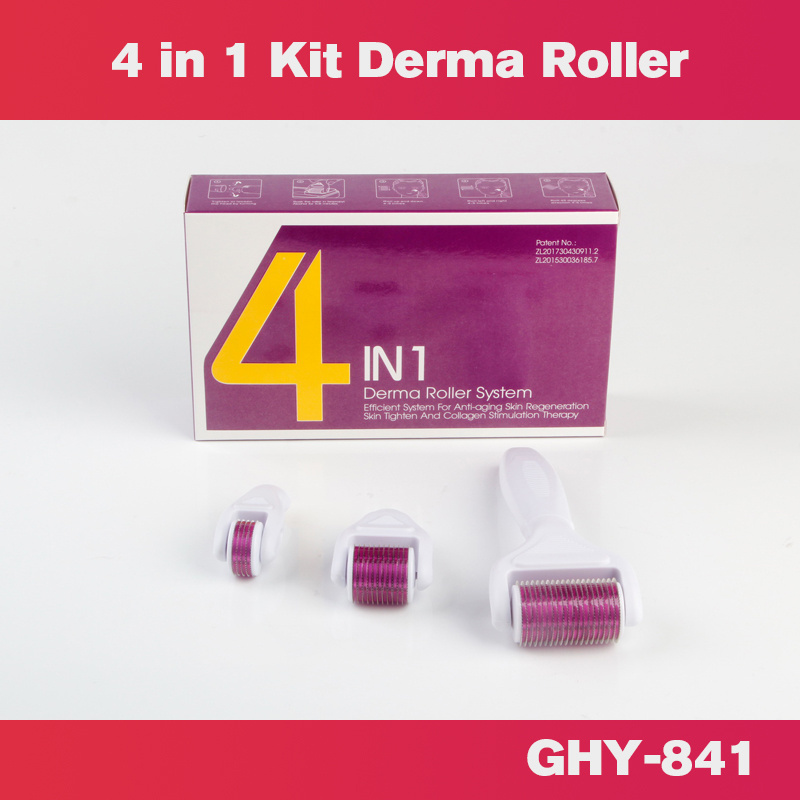 private label titanium microneedle rolling system derma roller 4 in 1 titanium derma roller set