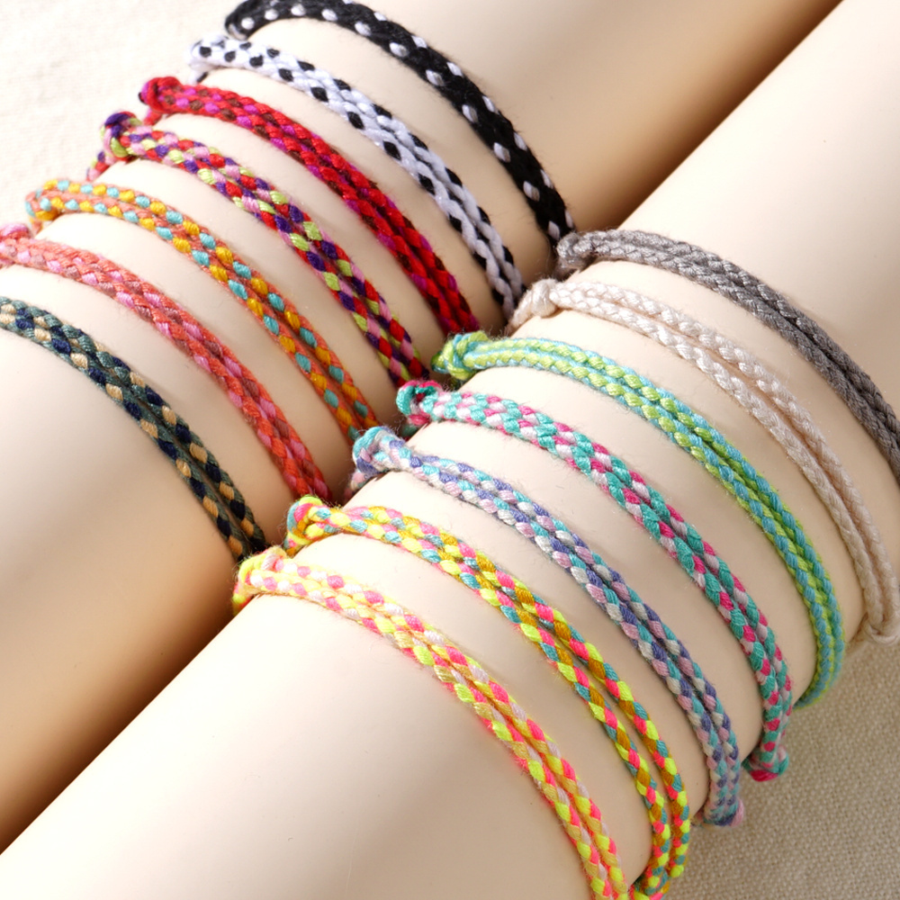 Go2boho Summer Holiday Trendy Bohemian Classic Handmade Women Bracelets Cotton Braided Woven Chain Beach Party Fashion Gifts