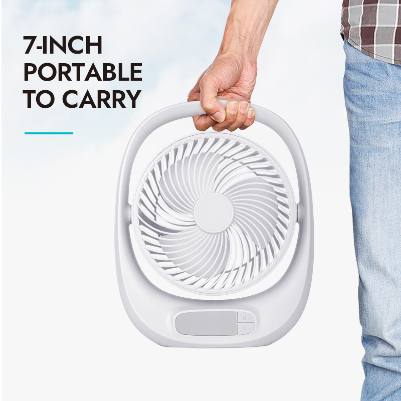 1800mah Mini USB Desk Fan 6-Inch Rechargeable Table Fan Night Light Portable Foldable Jet blower Unit Garage Hotel USB Charging