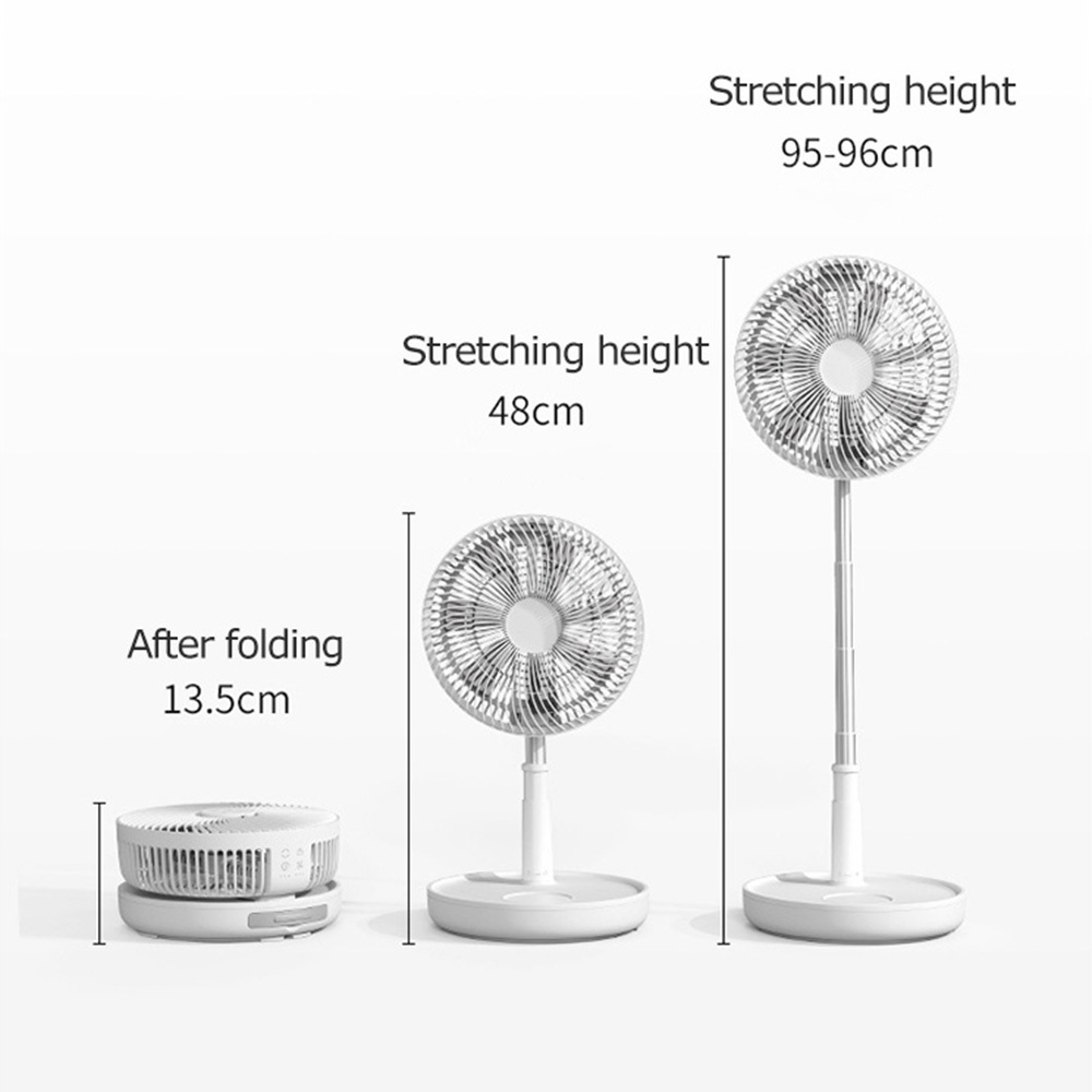 Portable Foldaway Fan Rechargeable Desk Height Adjustment Battery Operated Oscillating Fan for Home Camping Tent Travel 10 Table