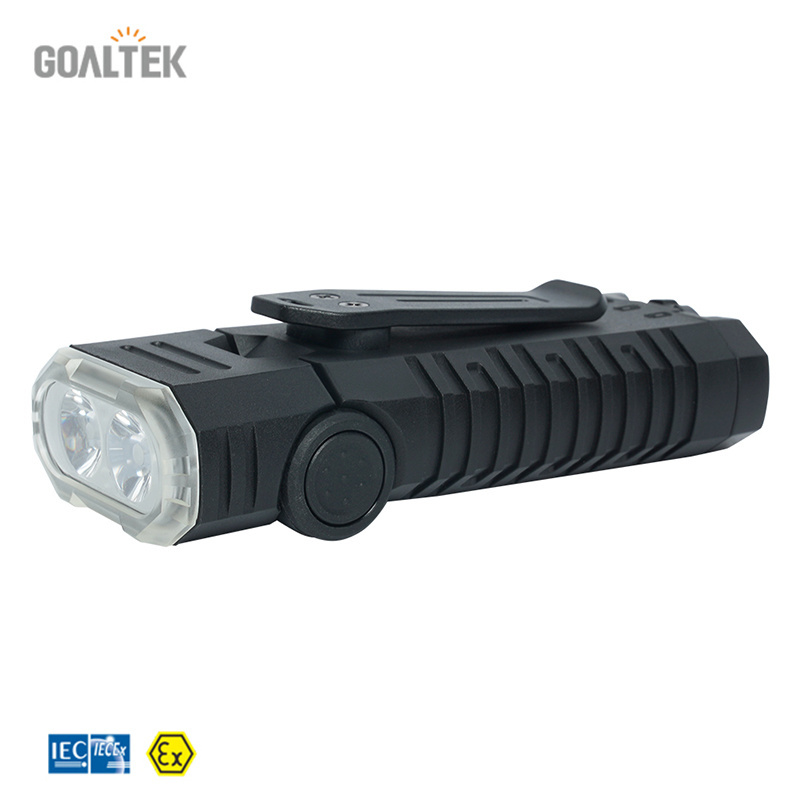 90 degrees rotation flexible Atex IECEx Explosion proof Right Angle Flashlight LED Torch Light