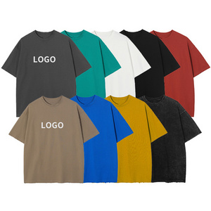 Wholesale Custom T Shirts Your Own Brand 50% Cotton 50% Polyester Screen Print 3D Embossed Embroidery T shirt  with custom logo