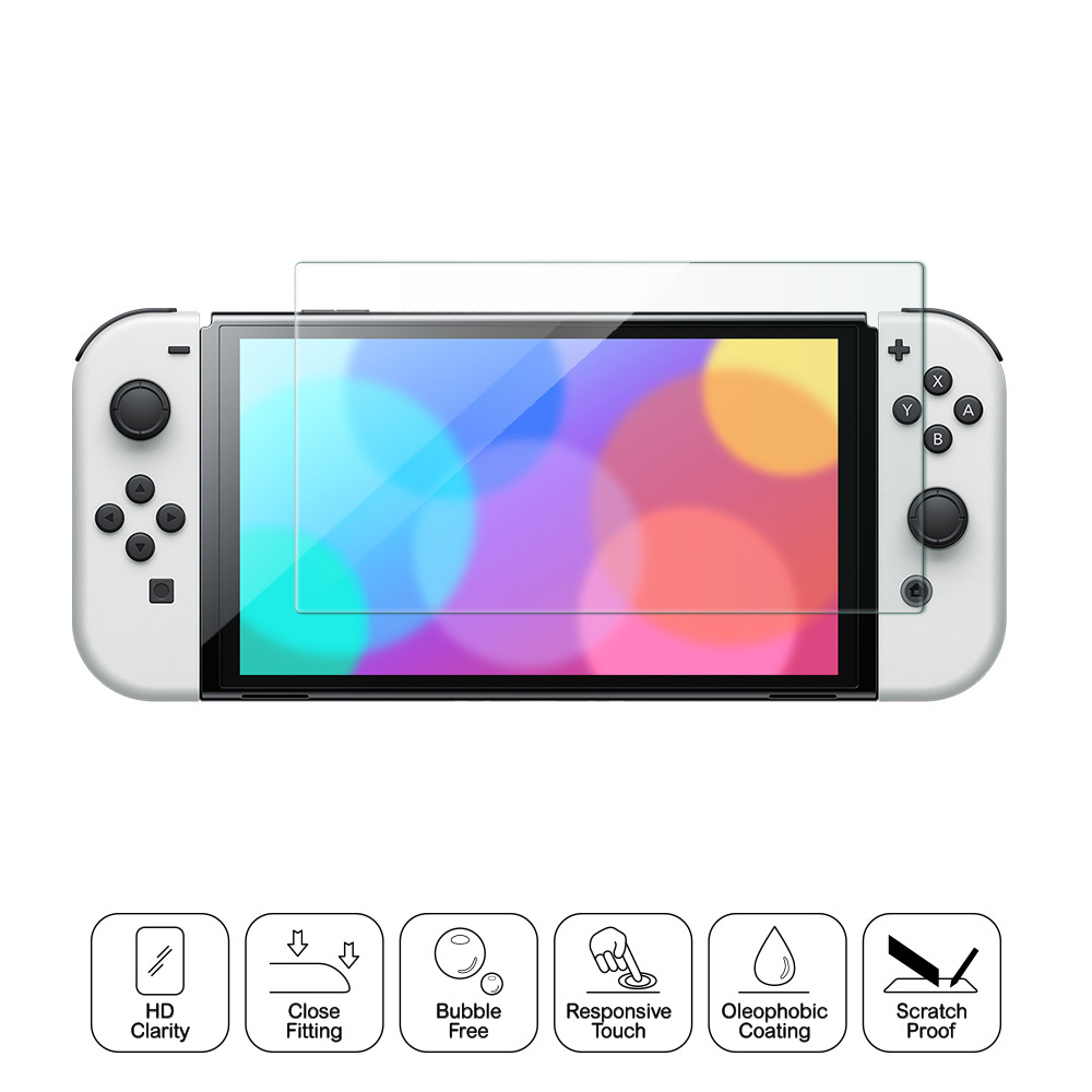 2021 New 0.33mm 2.5D HD Clear Tempered Glass Screen Protector Anti Scrtach For Nintendo Switch OLED