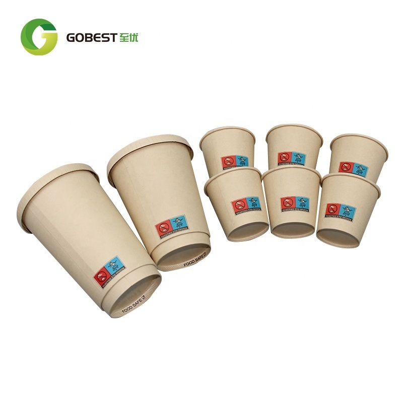 GOBEST custom coffee cups disposable 8oz personalized paper cups PAPER CUP DOUBLE LAYER 8 OZ 240ML BLACK for hot cold  drinks