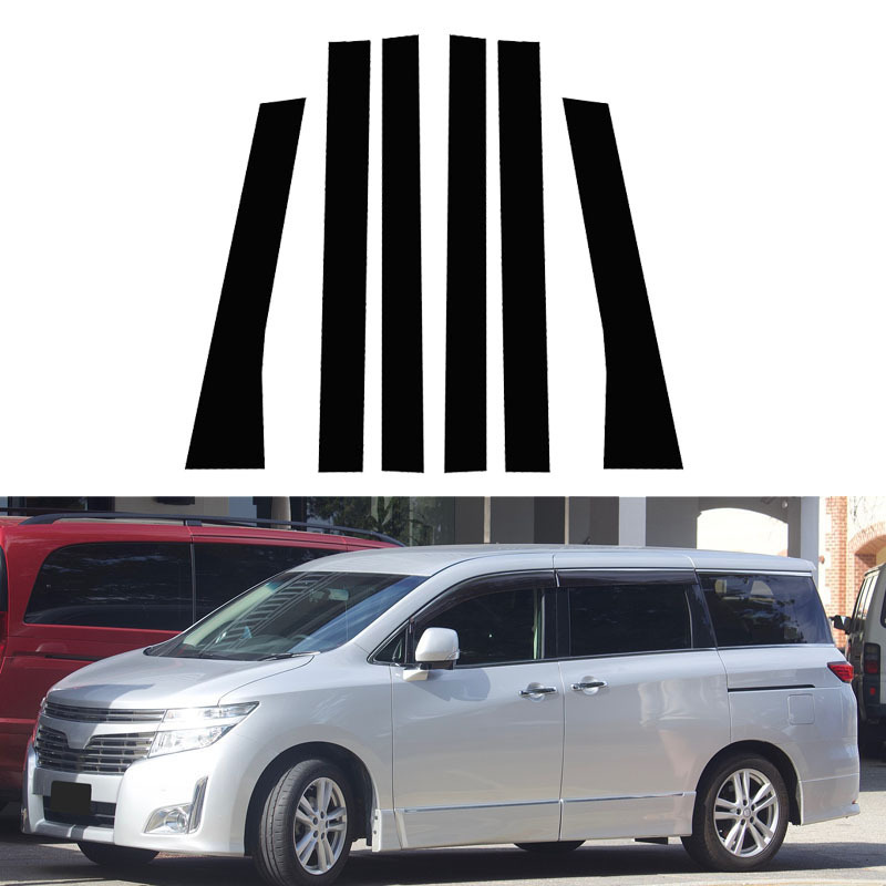 Car Pillar Posts Door Window Trim Cover Stickers Decal for Nissan Elgrand E52 2011 2012-2019 2020 2021 2022 2023 Auto Styling