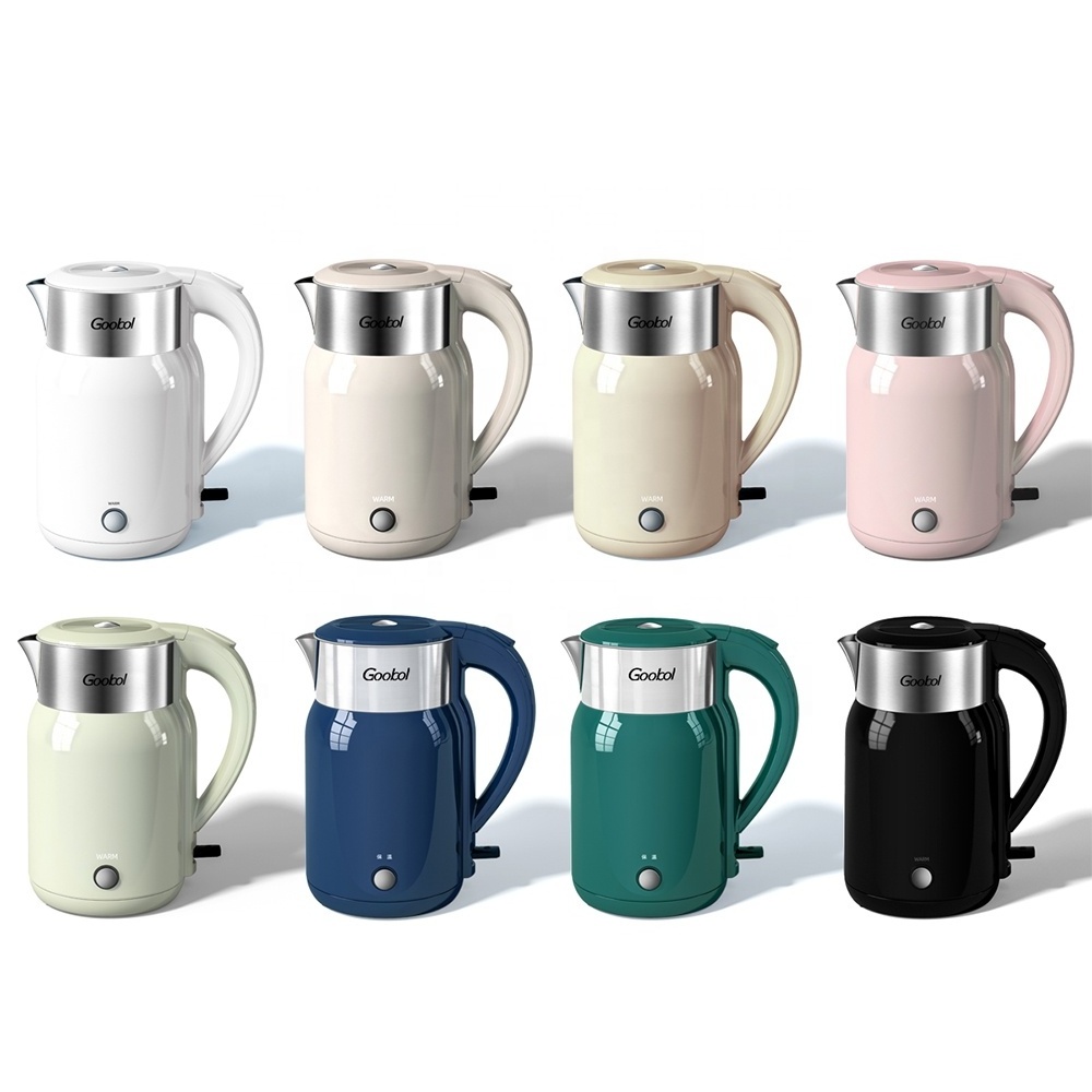 Electric Kettle Teapot 1.7 Liter Fast Water Heater Boiler Stainless Steel Kettle Auto Shut-Off Portable Water Kettle