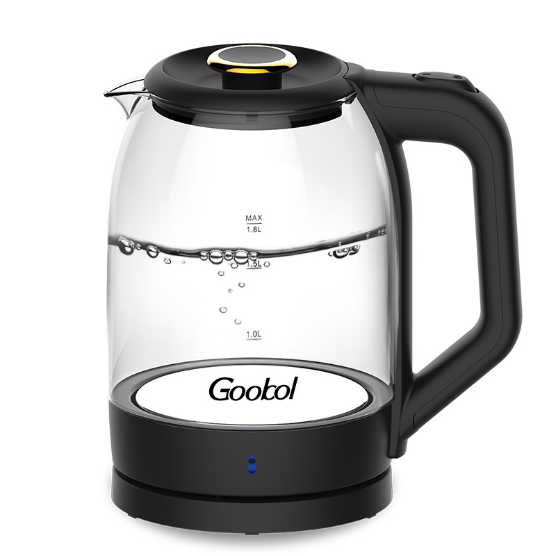 Tea Water Fast Boil Hot Kettles Hotel Price Transparent 1500w Glass Cordless Electric Jug Kettle