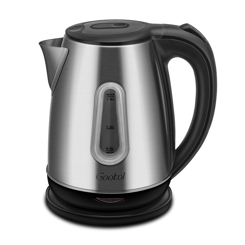 304 stainless steel 1.8L capacity food grade water window red color body electric kettle