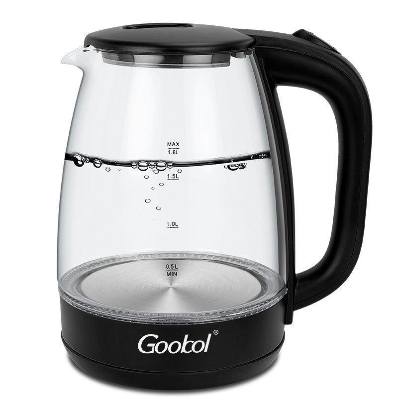 Tea Water Fast Boil Hot Kettles Hotel Price Transparent 1500w Glass Cordless Electric Jug Kettle