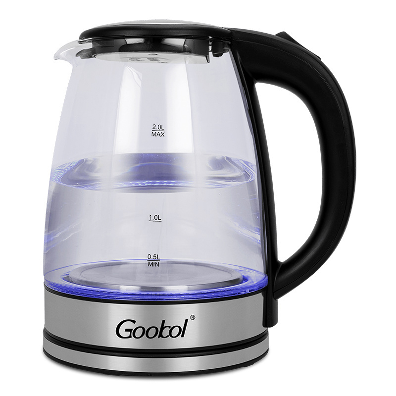 Basics Electric Glass and Steel Hot Tea Water Kettle, 2.0 -Liter stainless kettle