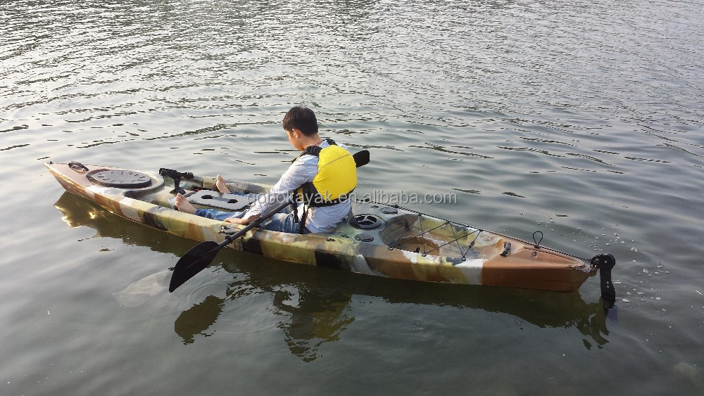 Sit On Top Single Fishing Kayak with Rod Holder and Pedals Gobo Kayak any Color