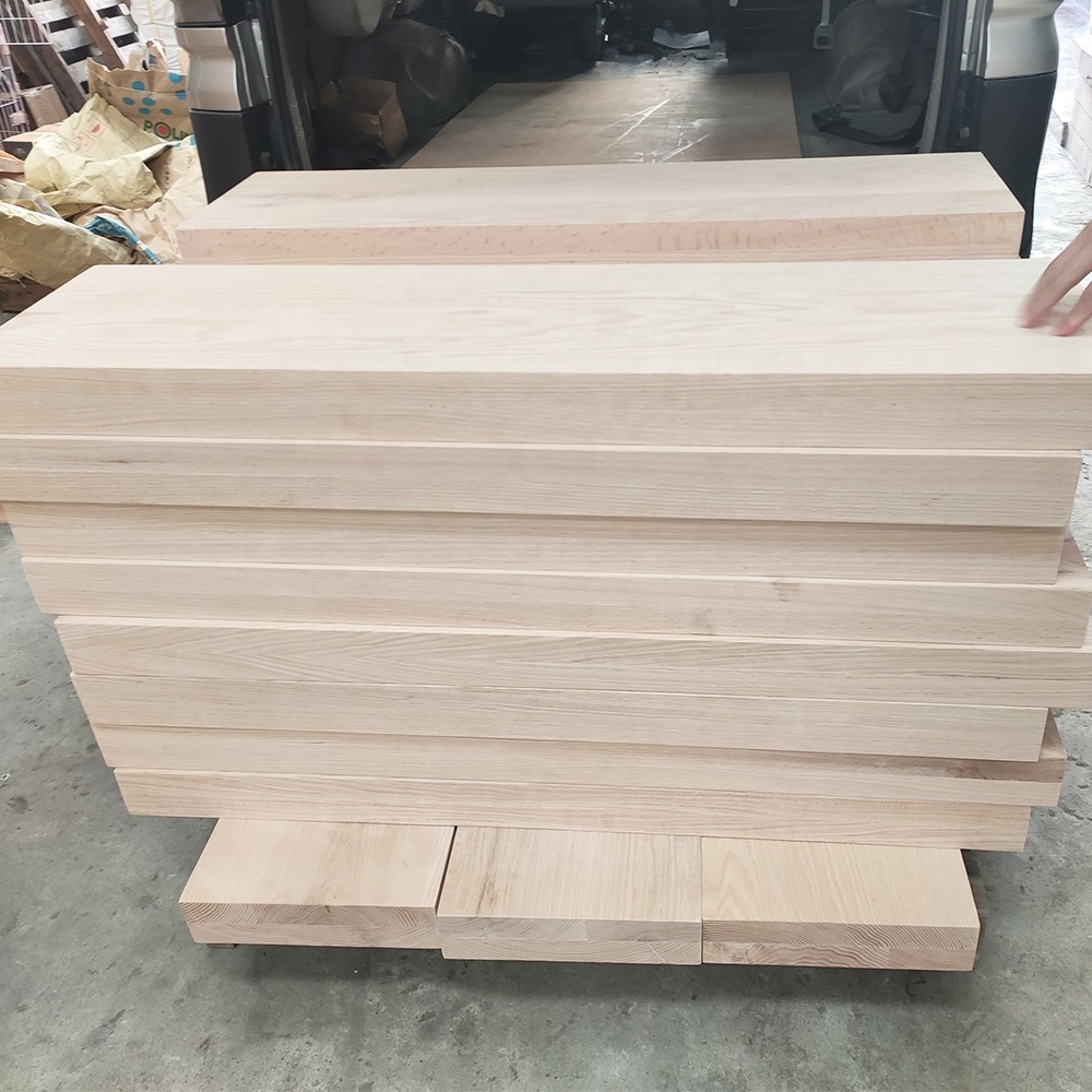 Factory Price Solid Wooden Tread With American Red Oak White Oak Ash European Beech Thai Rubber Wood Merbau Wood