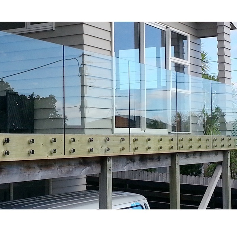 GAOBO Balcony Tempered Glass Stainless Steel Standoff Railing Glass Balustrade and Metal Handrail Frameless Railing